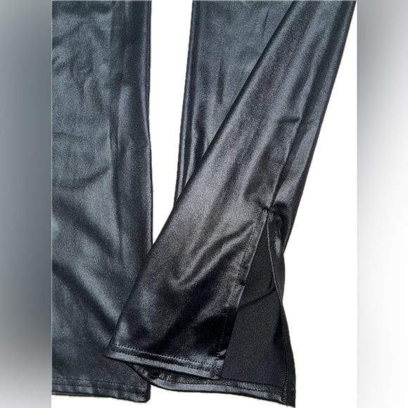 Nasty Gal Split Hem Faux Leather Wet Look Pants leggings - Picture 2 of 5